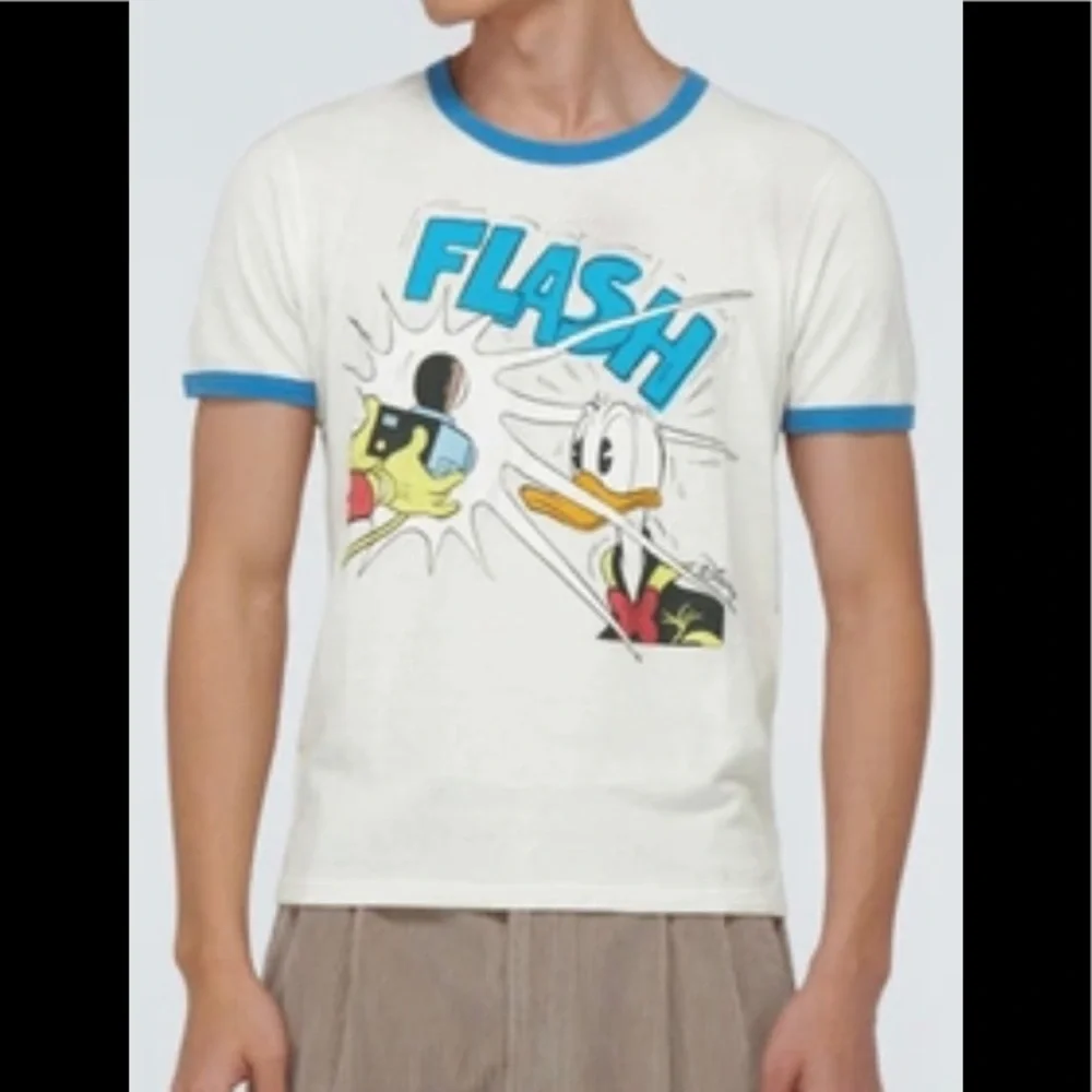 Gucci Off-white Disney Edition Flash Donald Duck T-shirt Sz L - Picture 2 of 9
